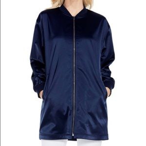 Sz L Vince Camuto Long Bomber Jacket